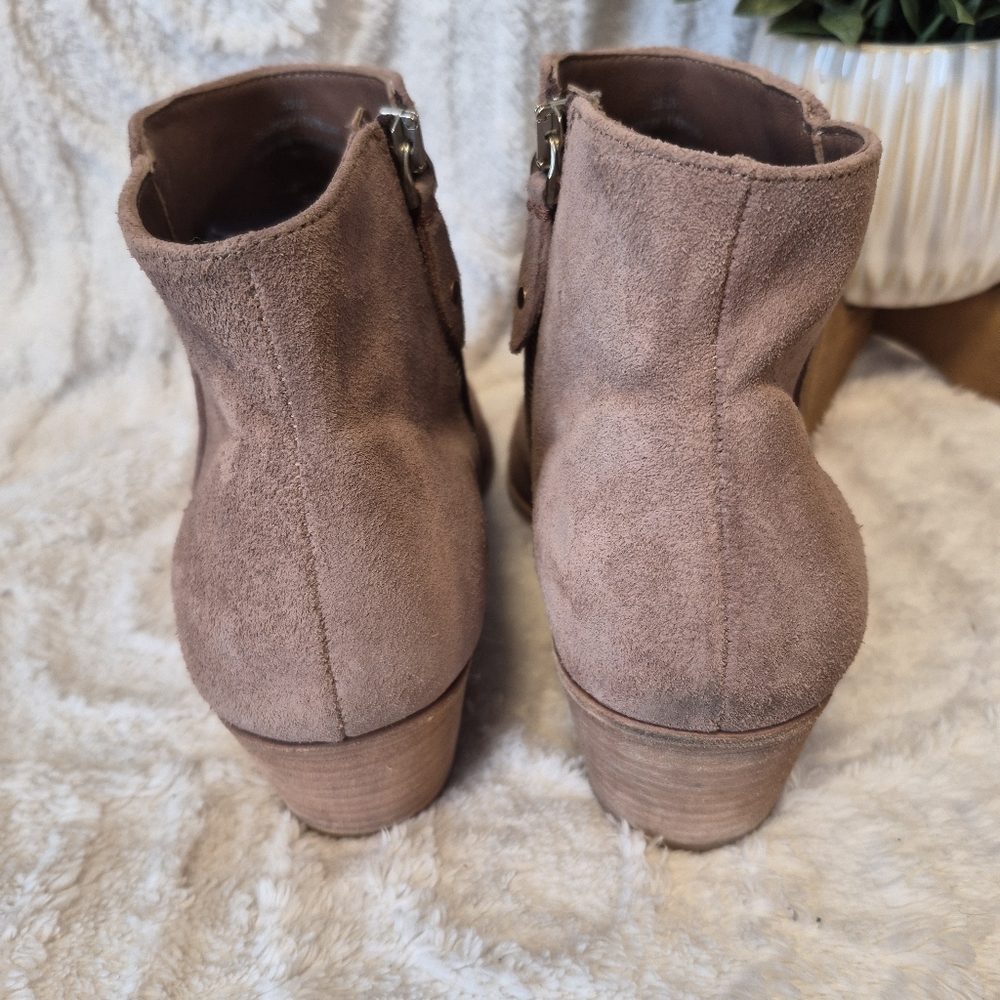 Thursday Boot Co Downtown Ankle Boot Rose Brown Suede Zip Up Western Boho Sz 10 - Picture 9 of 13